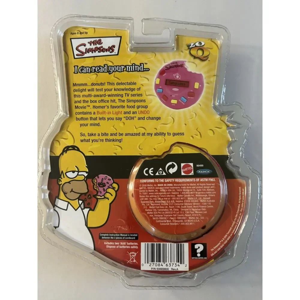 The Simpsons 20 Questions Electronic Game Hand Held New Sealed 2008 NEW